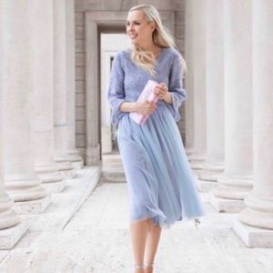 MAEVE sweater dress Anthropologie XL powder blue